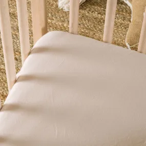 Drap Housse Satin de Coton Bio Lavé Lin - 70 x 140 cm